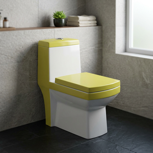 Orange Color Ceramic One Piece Water Closet Toilet <b>Floor</b> Mounted Commode With Seat Cover WC - Product Image 6