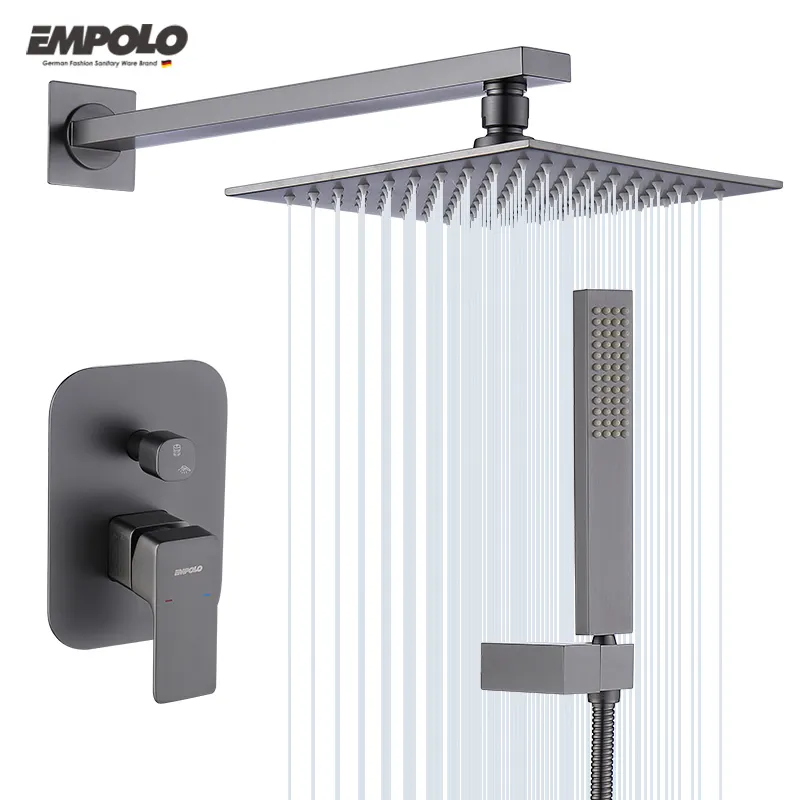 Empolo Custom Luxury Copper Hot Water Tap Bathing Shower Mixer System Bathroom Rain Mixer Bath & Shower Faucets Set