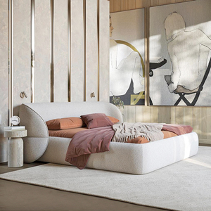 Giường bọc nệm có cấu trúc độc đáo |   Đầu giường hiện đại mềm mại với khung đỡ bằng gỗ - Product Image 3