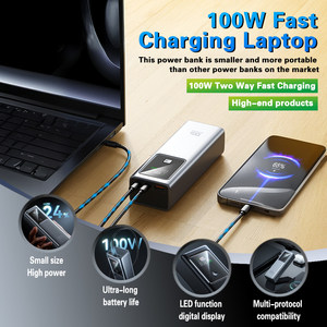 Banque d'alimentation portable pour ordinateur portable Banques d'alimentation pour ordinateur portable sans fil 20000mAh Charge rapide 100W Powerbank - Product Image 4
