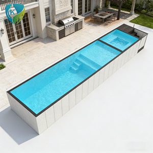 Grande piscine de luxe en verre de conteneur de 40 pieds, piscine préfabriquée hors sol pour complexe hôtelier - Product Image 3
