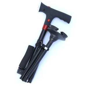 Bastón Telescópico Plegable Cleye con Doble Empuñadura, Alarma, Luz LED y Cuatro Patas para Caminar - Product Image 2