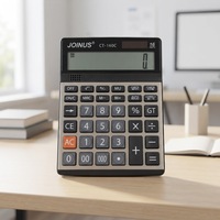 Calculatrice de bureau en plastique à 16 chiffres, fonction de vérification, impression de logo personnalisé pour le bureau, l'école, les entreprises JS-160C