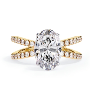 Anillo de Compromiso con Diamante Ovalado de 1 Quilate Cultivado en Laboratorio, Certificado IGI, Oro Sólido de 14K/18K, Anillo de Novia con Diamantes Pavé Laterales - Product Image 1