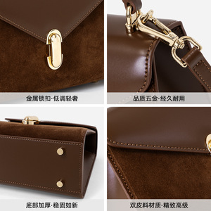 Petit sac à main en cuir haut de gamme Sac à bandoulière élégant à poignée supérieure pour les trajets quotidiens - Product Image 4