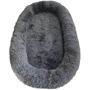 Luxury Donut Large Plush Pet Ped for Human Anti-Slip Pet Bed Sofa Cushion Dog and Cat Bed