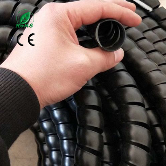 Durable PP Spiral Protective Wrap Hydraulic Hose Guard UV Resistant Flexible Plastic Sleeve