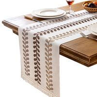 Nappe carrée en coton lin décorative pour la maison meuble TV serviettes en tissu café accessoires de chemin de table imprimé vente en gros