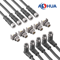3P 4P 5P 6P 8P Fil à Fil/Fil à Panneau Type Mâle à Femelle Coude/Câble d'Extension avec Connecteur M08 Fil Led Moulé