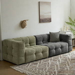 Krem Rengi Bulut Kanepe Minimalist Kumaş Çerçeveli Düz Modüler Bölmeli Dinlenme Koltuğu Küçük Daire Oturma Odası İçin - Product Image 5
