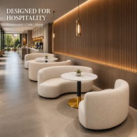 Ensemble de sièges en arc avec table ronde en pierre pour restaurant, ensemble de banquettes modernes pour café et hôtel