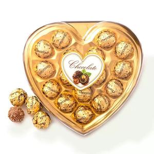Boîte de boules de <span class=keywords><strong>chocolat</strong></span> fourrées au sable doré en gros pour la Saint-Valentin, cadeaux personnalisés OEM en <span class=keywords><strong>chocolat</strong></span> <span class=keywords><strong>noir</strong></span> et au lait - Product Image 1