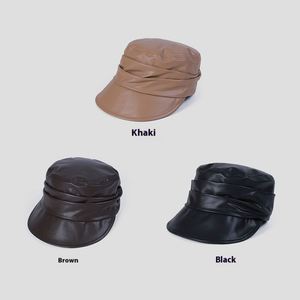 Nouvelle Arrivée Automne Hiver Casquette Gavroche en Cuir PU pour Femme et Fille – Élégante, Tendance, Chapeau Béret à Calotte Plate - Product Image 2