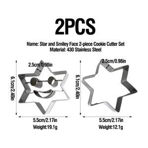 Cortador Antiadherente de Acero Inoxidable con Diseño de Cara Sonriente, Ecológico, Apto para Lavavajillas, para Manualidades con Fondant, Fiestas y Regalos - Product Image 2