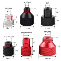 Écrous moletés à tête haute M3 M4 M5 en alliage d'aluminium anodisé coloré, motif diamant, pour réglage manuel en électronique