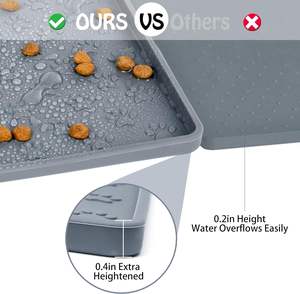 Tapete de Silicona Gris Sólido Ecológico, Antideslizante, Suave, Duradero y Flexible para Alimentación de Mascotas, a Prueba de Salpicaduras y Derrames, China y Vietnam - Product Image 5
