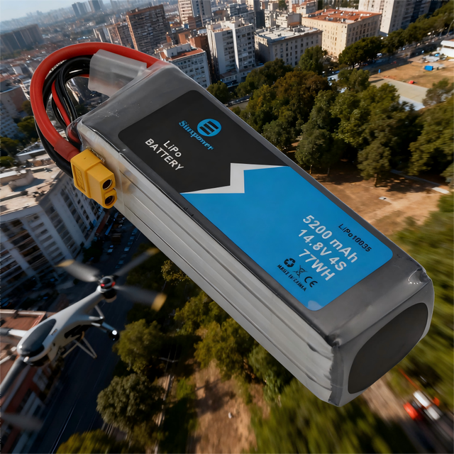 Sinxpower Customized FPV Drone LiHV Battery 4S 14.8V 15.4V 5200mah 45C High Voltage Solid State Battery 800 Cycles RC UAV Drones