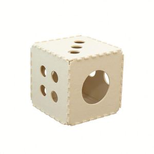 Maison pour chat en feutre pliable et résistante aux intempéries, forme carrée, fermeture adhésive, multicolore, tunnel interactif - Product Image 6
