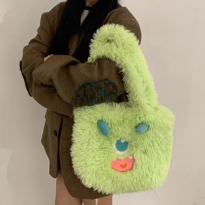 Sac fourre-tout en peluche de style MXM, mignon petit monstre de dessin animé, grande capacité, sac à bandoulière pour écolière, cadeau en gros - Product Image 1