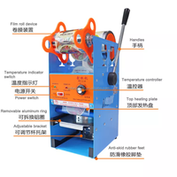Machine de scellage semi-automatique manuelle pour gobelets de boissons (300-500 gobelets/h) pour gobelets en aluminium et en papier