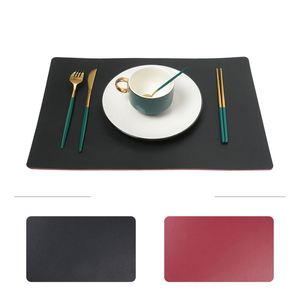 Custom Logo PU Table Mat for Promotions <b>Faux</b> <b>Leather</b> Wipeable <b>Placemats</b> for Hotles Supermarket Custom Place Mat for Kitchen - Product Image 2