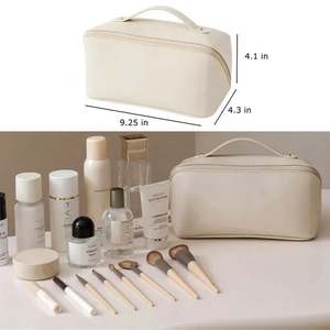 Large Capacity Customized Cosmetic <b>Bag</b> <b>Travel</b> <b>Organizer</b> Makeup <b>Organizer</b> Multi-functional Brush Pouch <b>Bag</b> PU Leather Cosmetic Ba - Product Image 5
