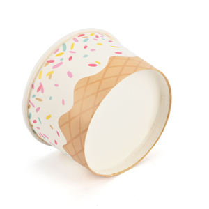 Conteneur personnalisé pour yaourt et crème glacée, gobelet en papier biodégradable à paroi simple de qualité alimentaire avec couvercle et cuillère, écologique, vente en gros - Product Image 2