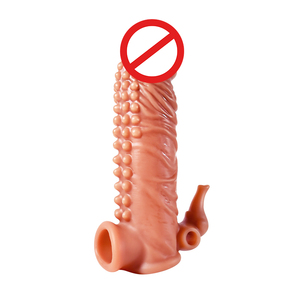 Großhandel Wiederverwendbares Weiches Silikon Wasserdichtes Kondom mit Noppen-Ring-Hülle für Männer Verlängerungshülle Sexspielzeug-Sleeve - Product Image 2