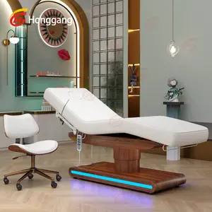 Personalizado tailandês luxo king size professionnel salão chicote cama cadeira elétrica madeira beleza mesa de massagem cama