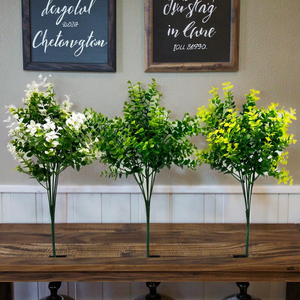 Bouquets <span class=keywords><strong>de</strong></span> feuilles d'eucalyptus artificielles à feuilles persistantes pour décoration d'étagère <span class=keywords><strong>de</strong></span> maison <span class=keywords><strong>de</strong></span> mariage <span class=keywords><strong>de</strong></span> Noël - Product Image 3