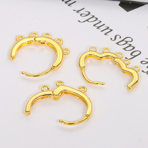 Gold Plated <b>Earring</b> <b>Hooks</b> With Charms Small Jewelry Findings For DIY Accessories - Product Image 3