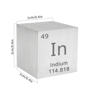 <span class=keywords><strong>Indio</strong></span> Puro al 99,995% nella Tavola Periodica degli Elementi, Cubo Inciso da 10mm, 7,3g - Product Image 2