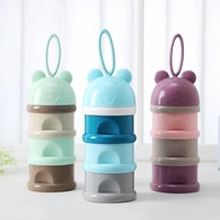 Hoge Kwaliteit Draagbare Babyvoeding Meerdere Box Openingen Granen Cartoon Baby Melkpoeder Doos Waggel Snack Container