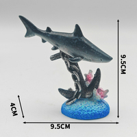 Ancre de requin Sculpture en polyrésine Base de corail Style d'art populaire Plage Résine Artisanat Motif animal Figurines souvenirs pour les touristes