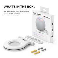 Support de support mural pour mini prise convient aux accessoires d'économie d'espace Apple HomePod Mini pour la maison Pod Mini (blanc)