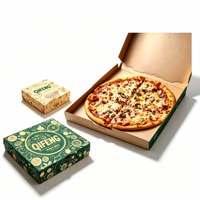 Emballage alimentaire en papier kraft pour pizza personnalisé, pliable, à emporter, impression de logo, style italien, matériaux recyclés, doublure en aluminium