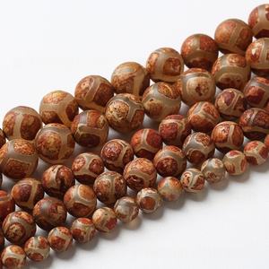 2025 di vendita calda antico rosso <span class=keywords><strong>agata</strong></span> da calcio 6-10mm <span class=keywords><strong>pietra</strong></span> naturale perle sciolte braccialetto semilavorati tibetani Dzi perline per fare da te - Product Image 2