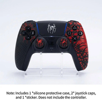 Étui de protection en silicone à thème pour manette PS5 avec capuchons de joystick et autocollants, accessoire de jeu - Ensemble d'étuis en silicone uniquement