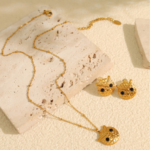 Juego de Pendientes con Colgante de Búho, Aleación de Zinc Dorada, Joyería de Moda para Mujer, Regalo - Product Image 2