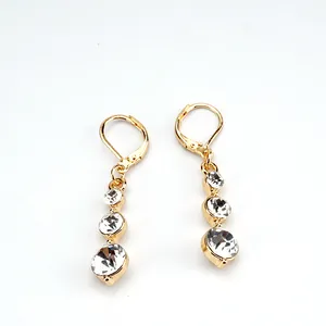 Tarnish Free 14k Gold Plated Diamond Jewelry Drop Earring Design For Women
