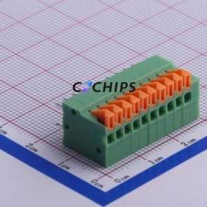 KF141V-2.54-10P Spring Terminal Block Through hole Component (THT),P=2.54mm Connector 2.54mm 10P 10 2A - Product Image 1
