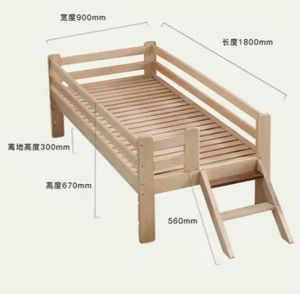 Massief houten peuterbed met comfortabele veiligheidsranden voor kinderkamer, woonkamer, school, hotel, appartement, badkamer - Product Image 6