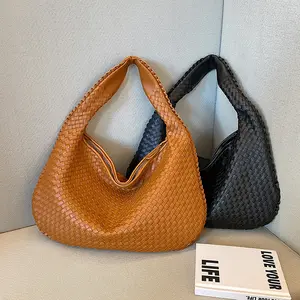 New Ideas 2024 Ladies Shoulder Purses And Handbags Woven Leather Hand Bags Women Underarm Bag