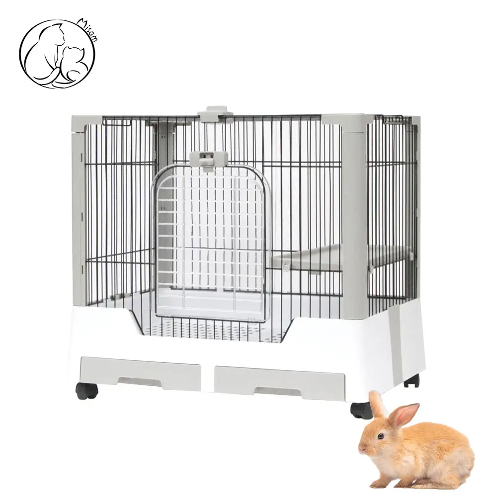 Misam New Design Indoor outdoor Feeder House Removeable Tray With Wheels Set Crate Small Animal Bunny Pet Cages