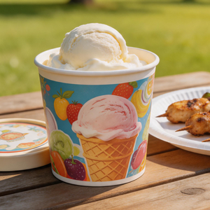 Tarrinas de Papel Kraft de Pared Simple para Helado, Personalizadas, Reciclables y Ecológicas, de 5oz, 8oz, 12oz y 16oz, al por Mayor para Tiendas de Gelato - Product Image 1