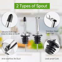 Verseur rapide réutilisable en acier inoxydable et plastique avec bec conique moderne pour spiritueux, huile d'olive et outils de bar à alcool