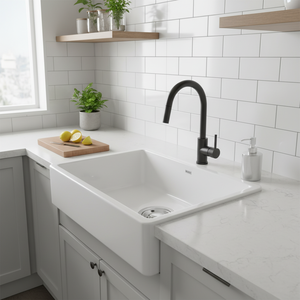 [BAEKJO] ÉVIER EN ÉMAIL 540 BLANC Contemporain, couleur émail, avec profil carré fait main et rembourrage insonorisant - Product Image 3