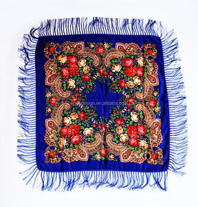 90*90 أفضل مورد على الطراز الروسي بالجملة شراء شال ملفوف وشاح بوهو حجاب مطبوع للسيدات وشاح زهور مربع فسكوز - Product Image 1