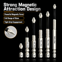 LJ-01-07 Jeu de 12 embouts de tournevis antidérapants PH2 en acier S2, 25-150 mm, double fente, pour visseuse à chocs, avec support magnétique, noir, pour bricolage