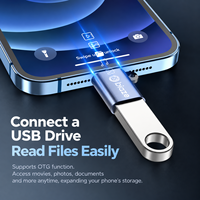 Adaptateur OTG Biaze iPhone L vers USB, convertisseur mâle iPhone L vers femelle USB pour clavier, souris, clé USB d'iPhone/iPad avec porte-clés